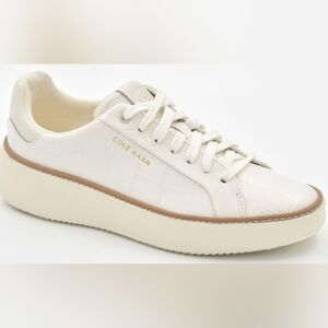 ✨️Cole Haan | White GrandPro Topspin Platform Leather Sneakers| W 8.5| Quiet Lux